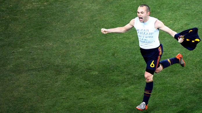 iniesta spagna esultanza 2010