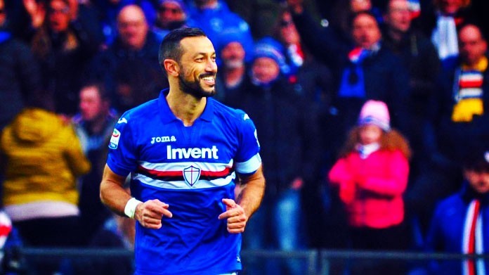 quagliarella esultanza bis sampdoria febbraio 2018