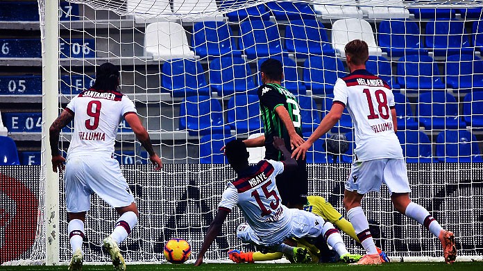 mbaye gol sassuolo bologna ottobre 2018