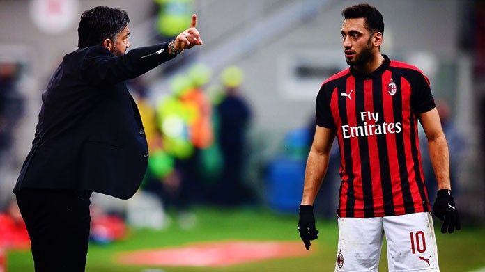 gattuso calhanoglu milan dicembre 2018