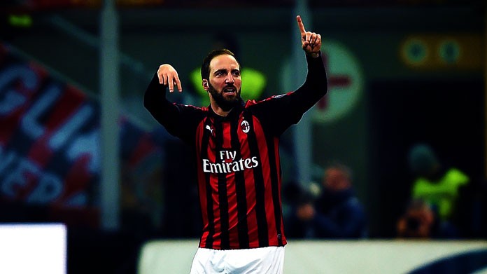 higuain esultanza bis milan dicembre 2018