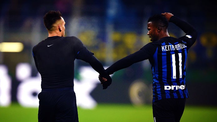 lautaro martinez keita esultanza inter dicembre 2018