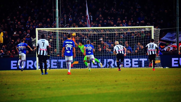 quagliarella gol sampdoria udinese gennaio 2019