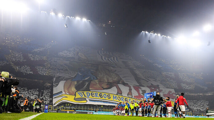 Inter Milan Coreografie Spettacolo Sugli Spalti Di San Siro Foto