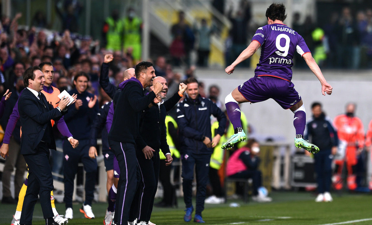 esultanza gol vlahovic fiorentina