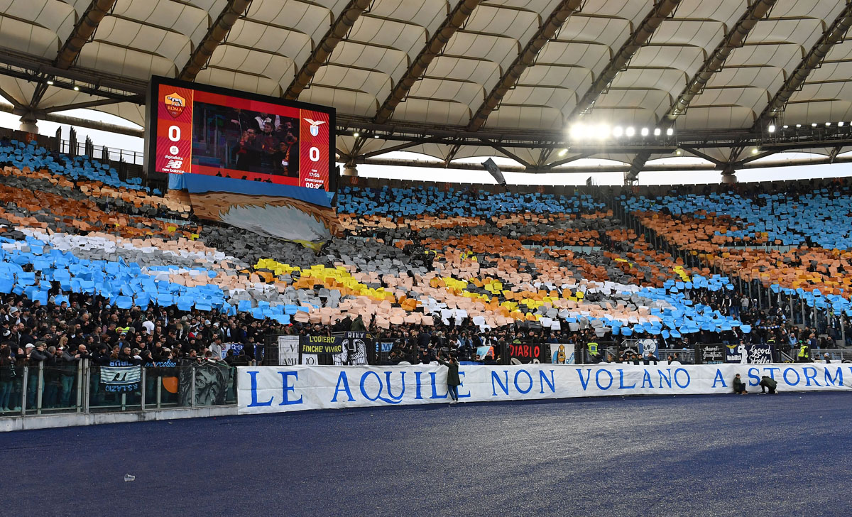 Lazio coreografia tifosi curva nord