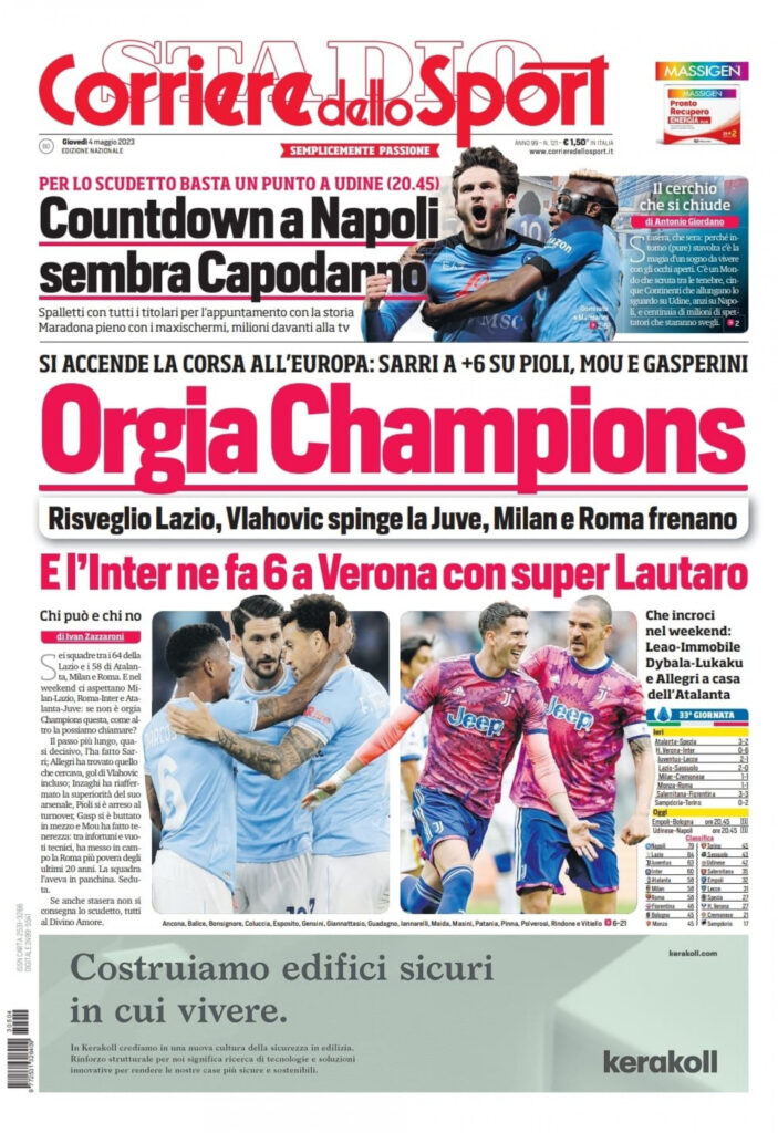 corriere dello sport 4 maggio 2023