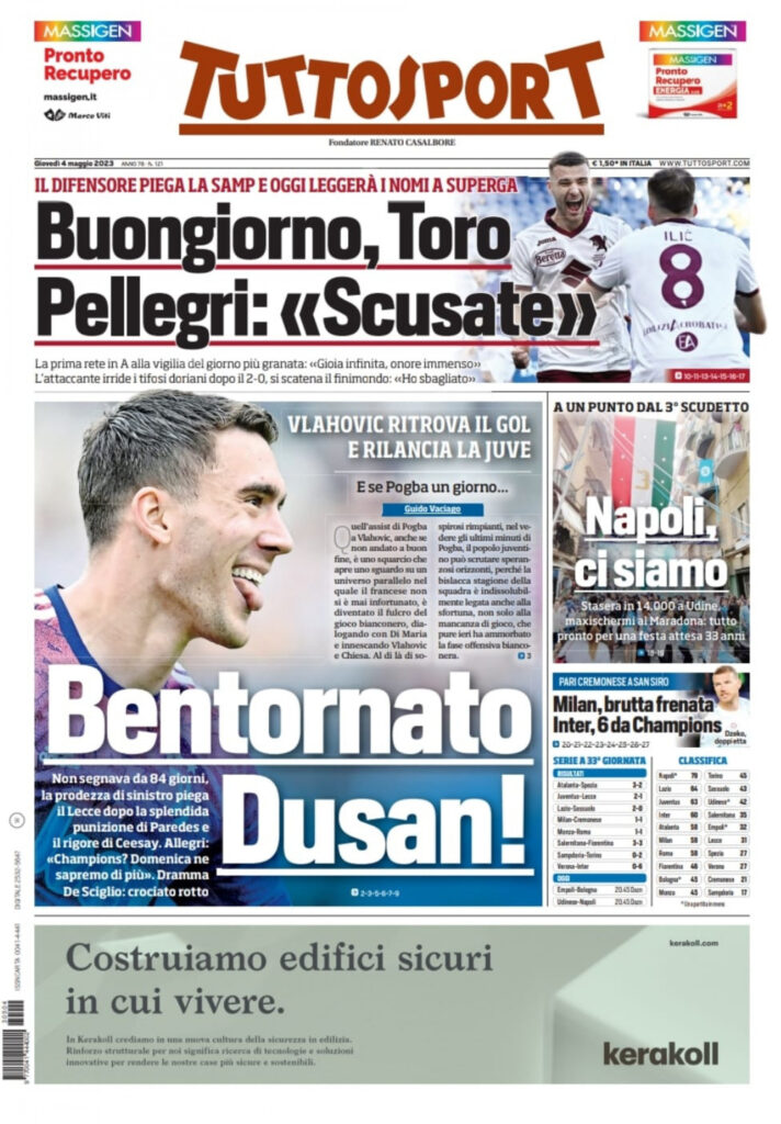 tuttosport 4 maggio 2023 1