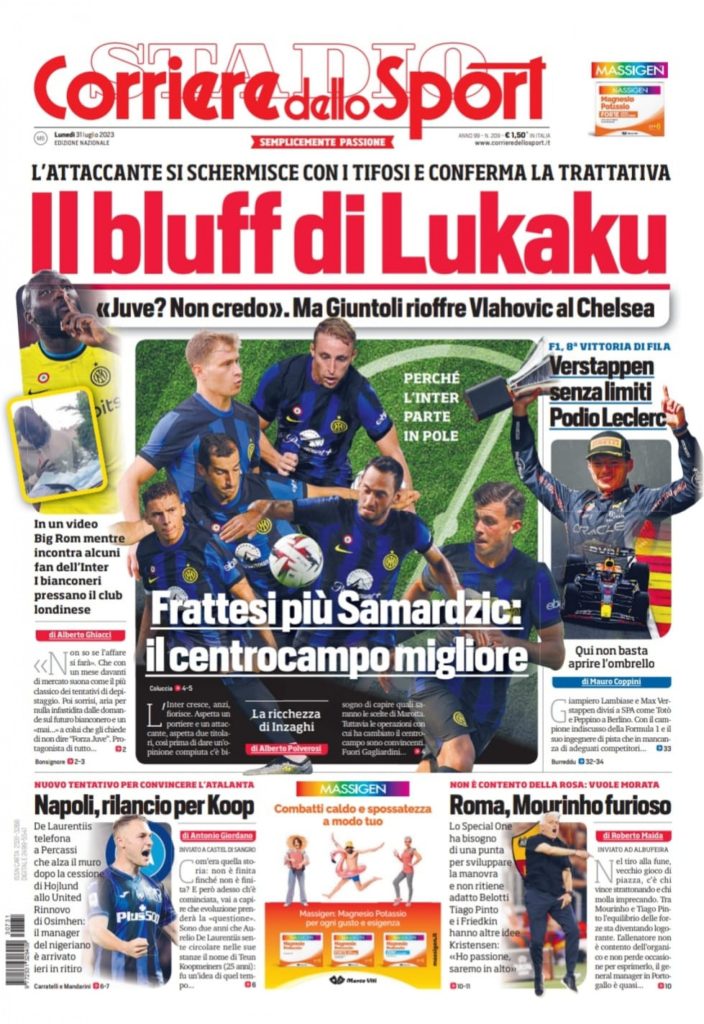 corriere dello sport 31 luglio 2023