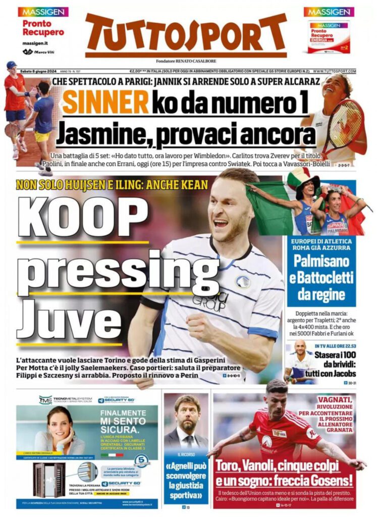 tuttosport prima pagina 8 giugno