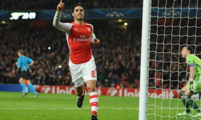 arteta esulta arsenal champions league novembre 2014 ifa