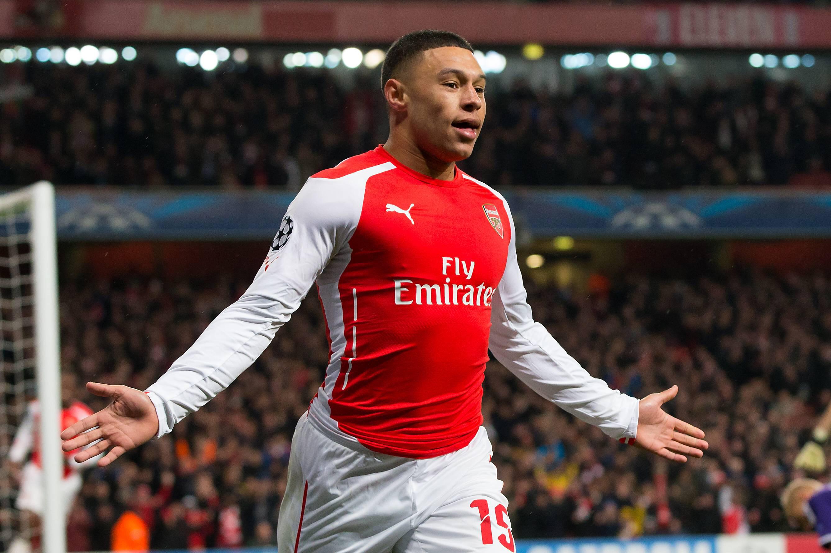 chamberlaine oxlade esulta champions league arsenal novembre 2014 ifa