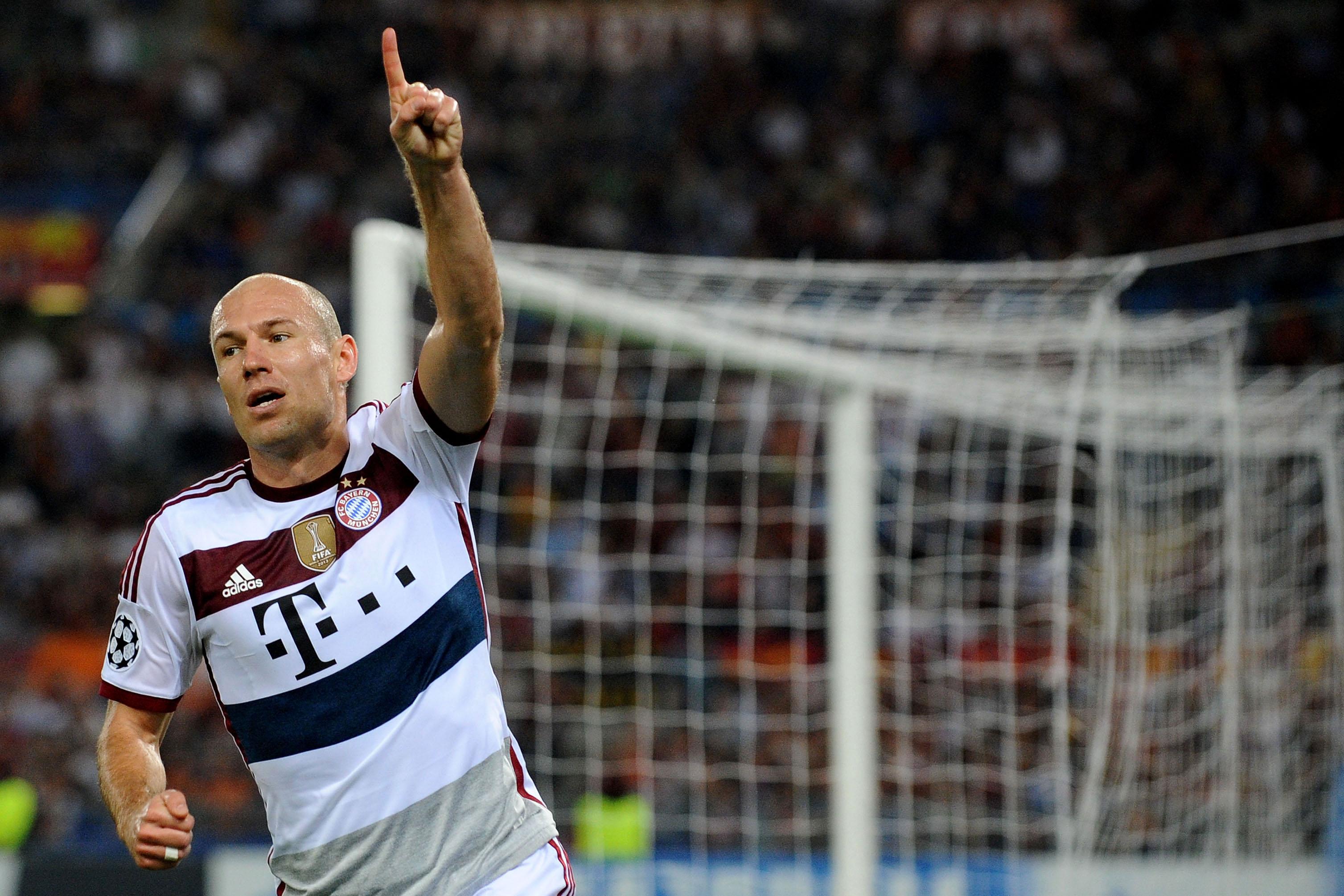 robben esulta bayern monaco away champions league ottobre 2014 ifa