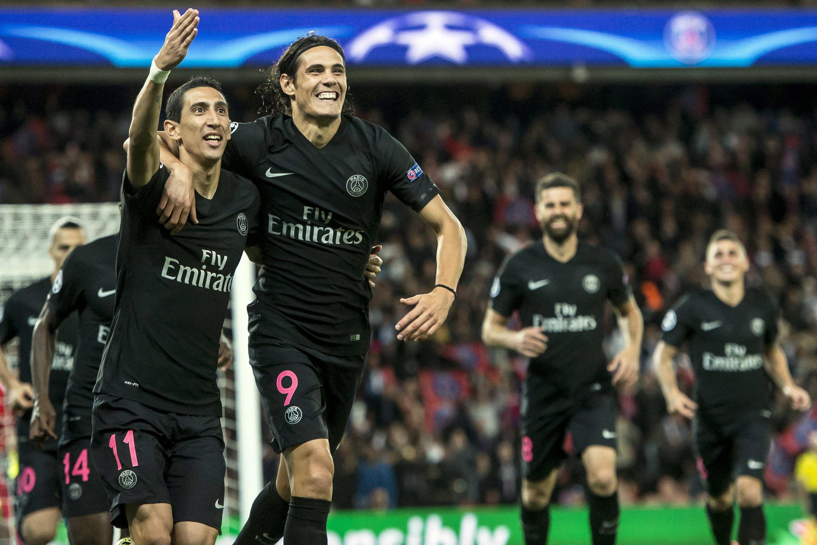 di maria cavani esultano psg third champions league settembre 2015 ifa