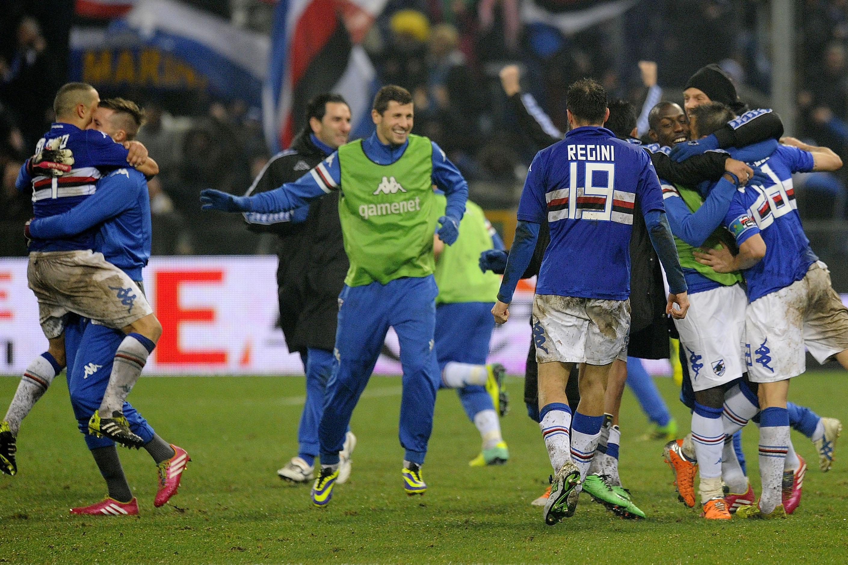 sampdoria esultanza derby febbraio 2014 ifa